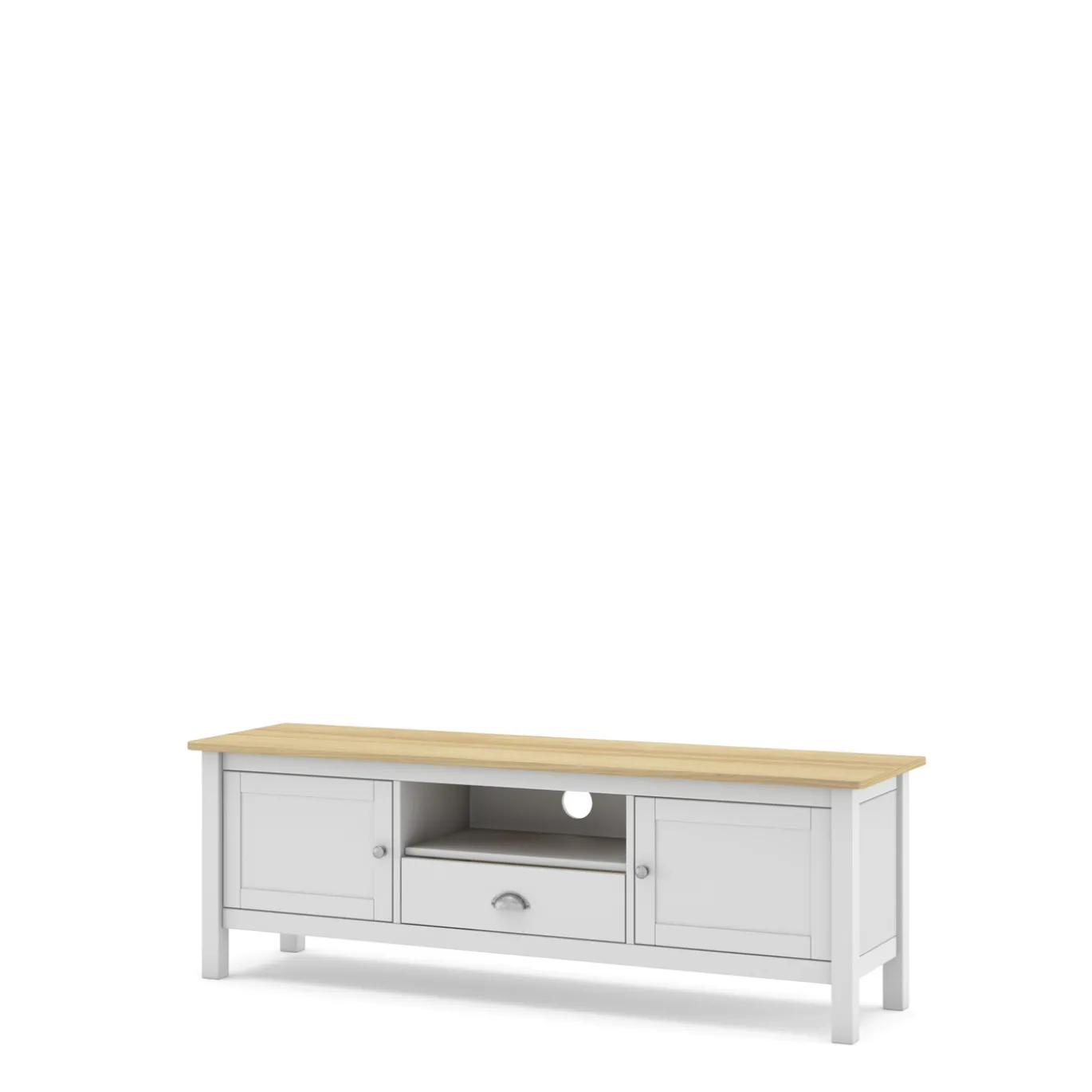 Tv-meubel Misti 2d1dr1h Wit/eiken - Giga Meubel