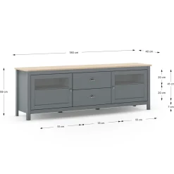 Tv-meubel Misti 2L2d 180cm Khaki Groen/eiken - Giga Meubel