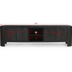 Tv-meubel Mitchel Walnoot 200cm Mangohout - Giga Meubel