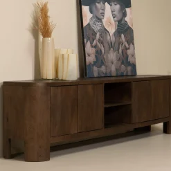 Tv-meubel Mitchel Walnoot 200cm Mangohout - Giga Meubel