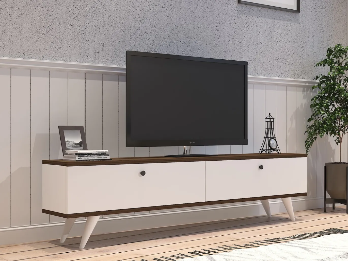 Tv-meubel Paris Wit/Walnoot 160cm