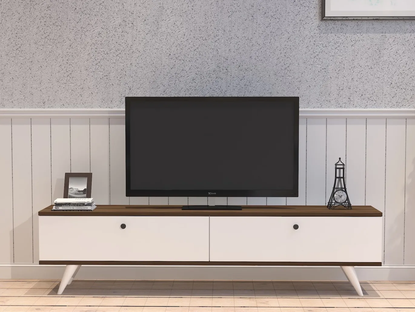 Tv-meubel Paris Wit/Walnoot 160cm