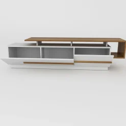 Tv-Meubel Pia Melamine Walnoot Wit