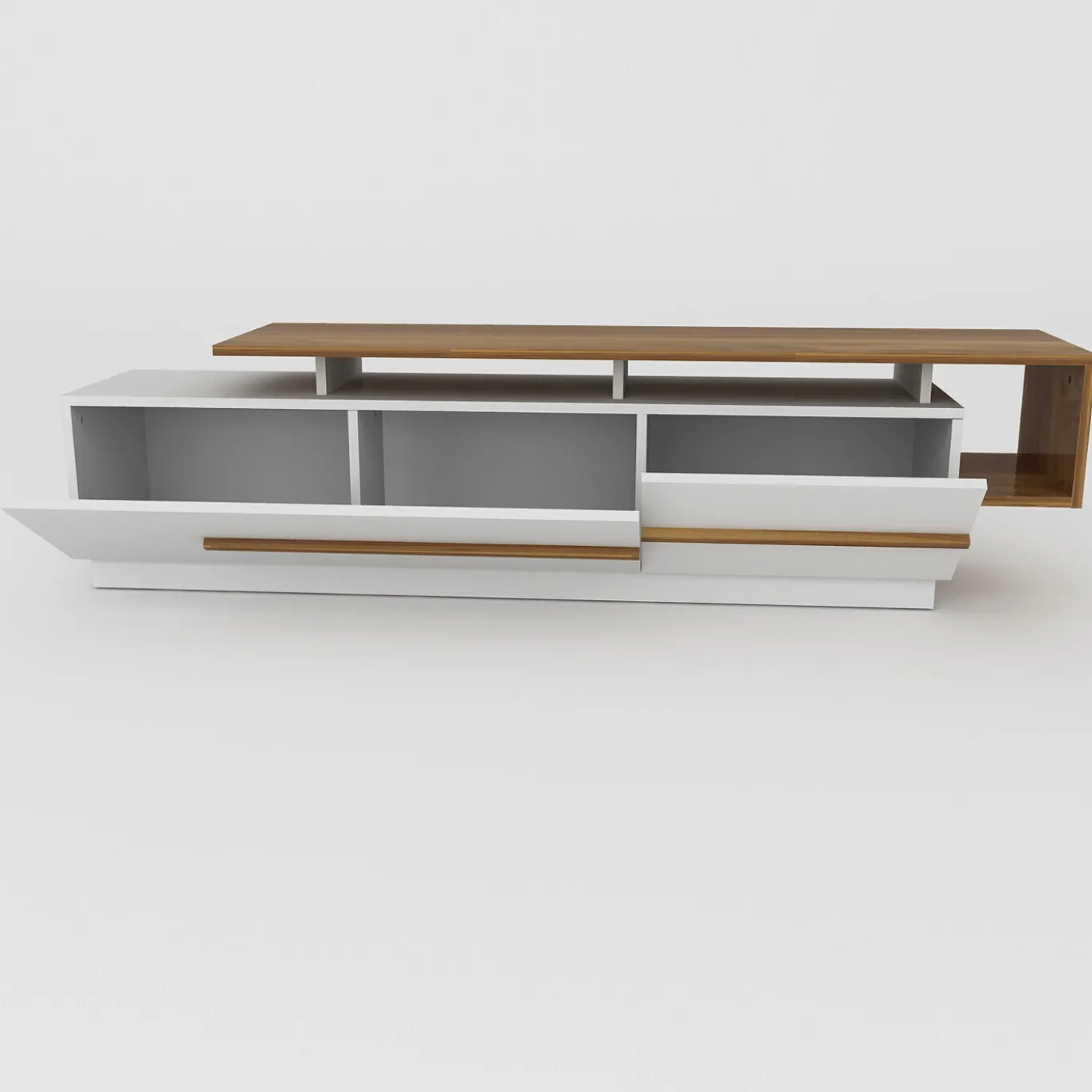 Tv-Meubel Pia Melamine Walnoot Wit