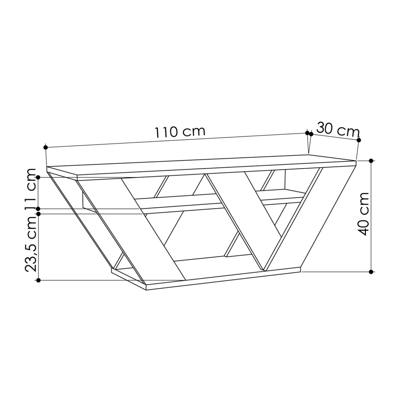 Tv-meubel Pipralla Antraciet 110cm