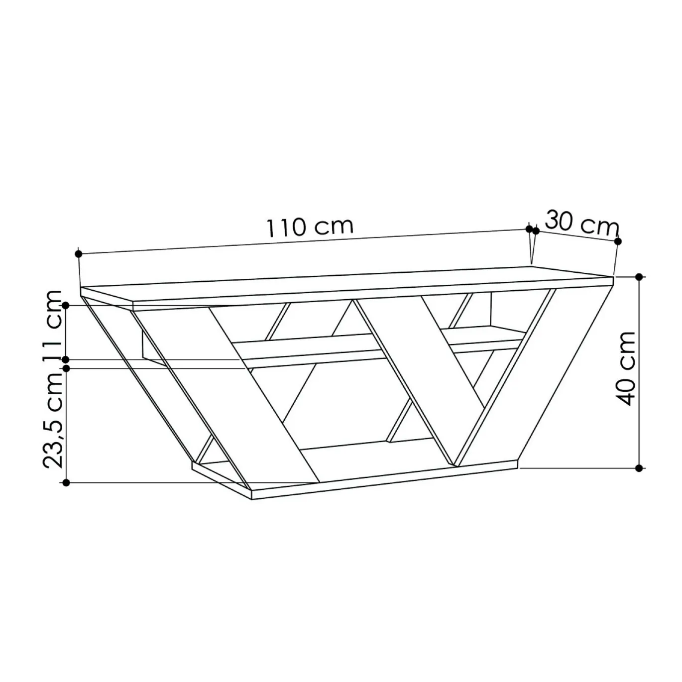 Tv-meubel Pipralla Licht Mokka 110cm