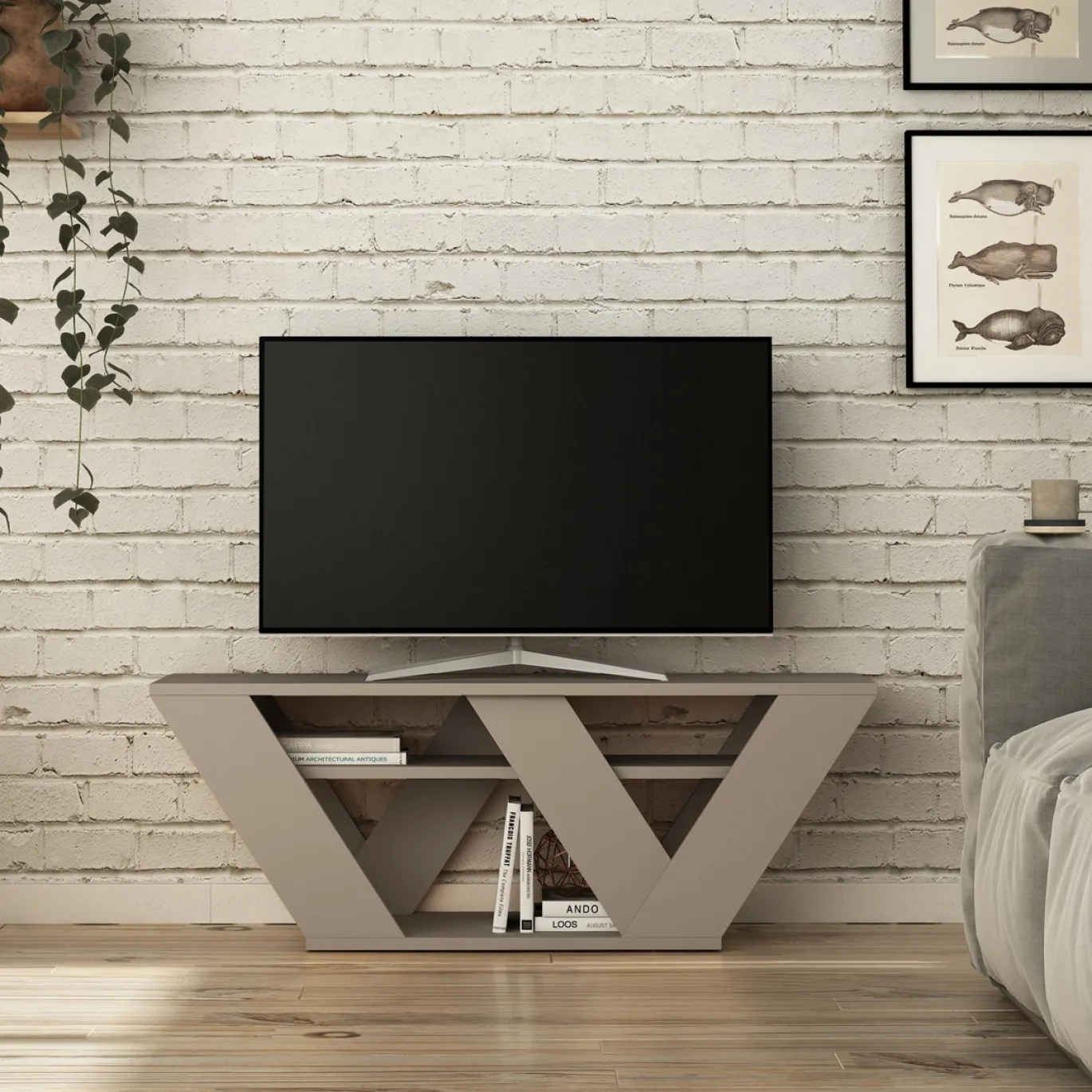Tv-meubel Pipralla Licht Mokka 110cm