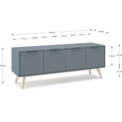 Tv-meubel Pisco 4d Khaki Groen/wit Wax - Giga Meubel