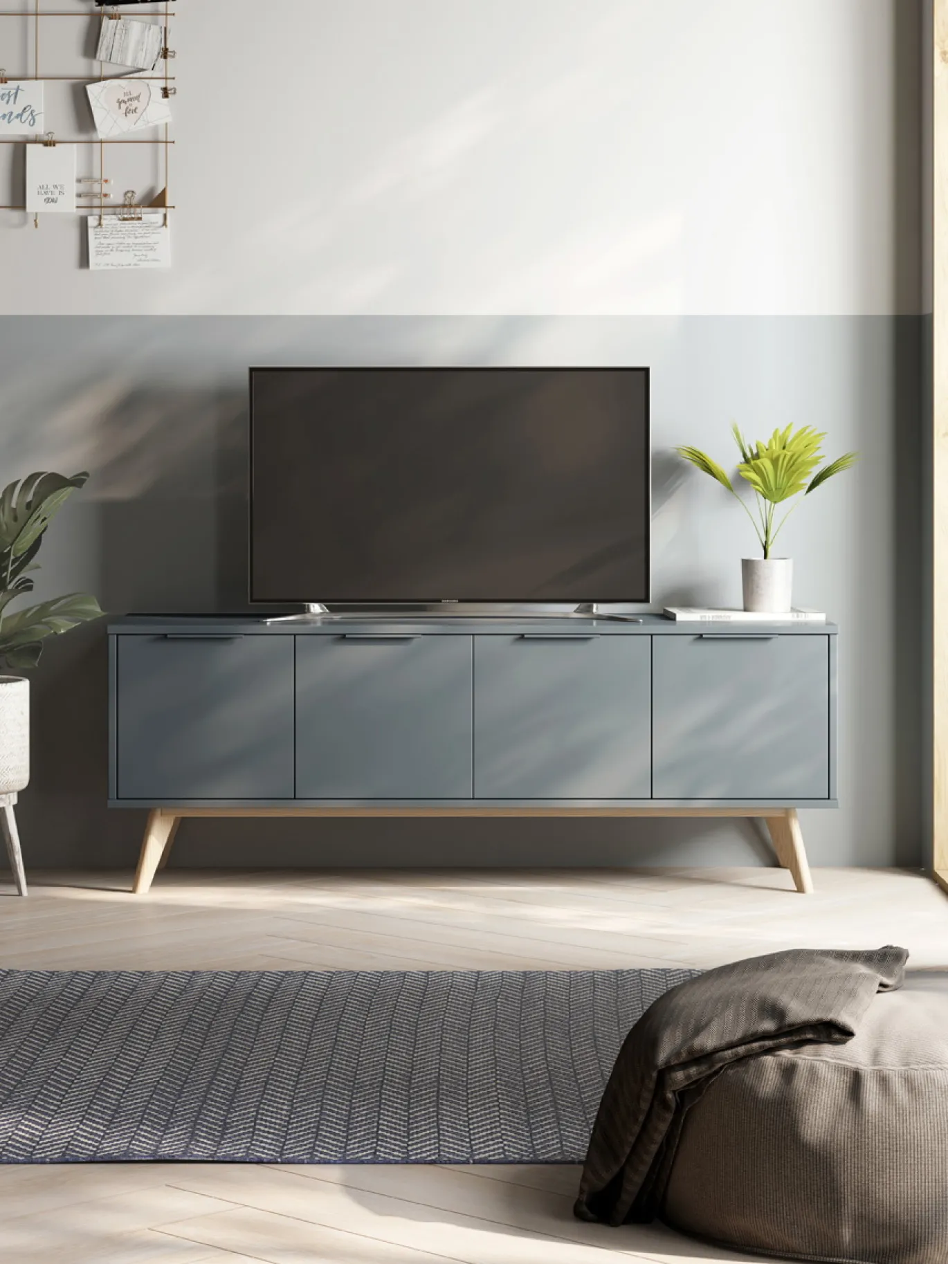 Tv-meubel Pisco 4d Khaki Groen/wit Wax - Giga Meubel