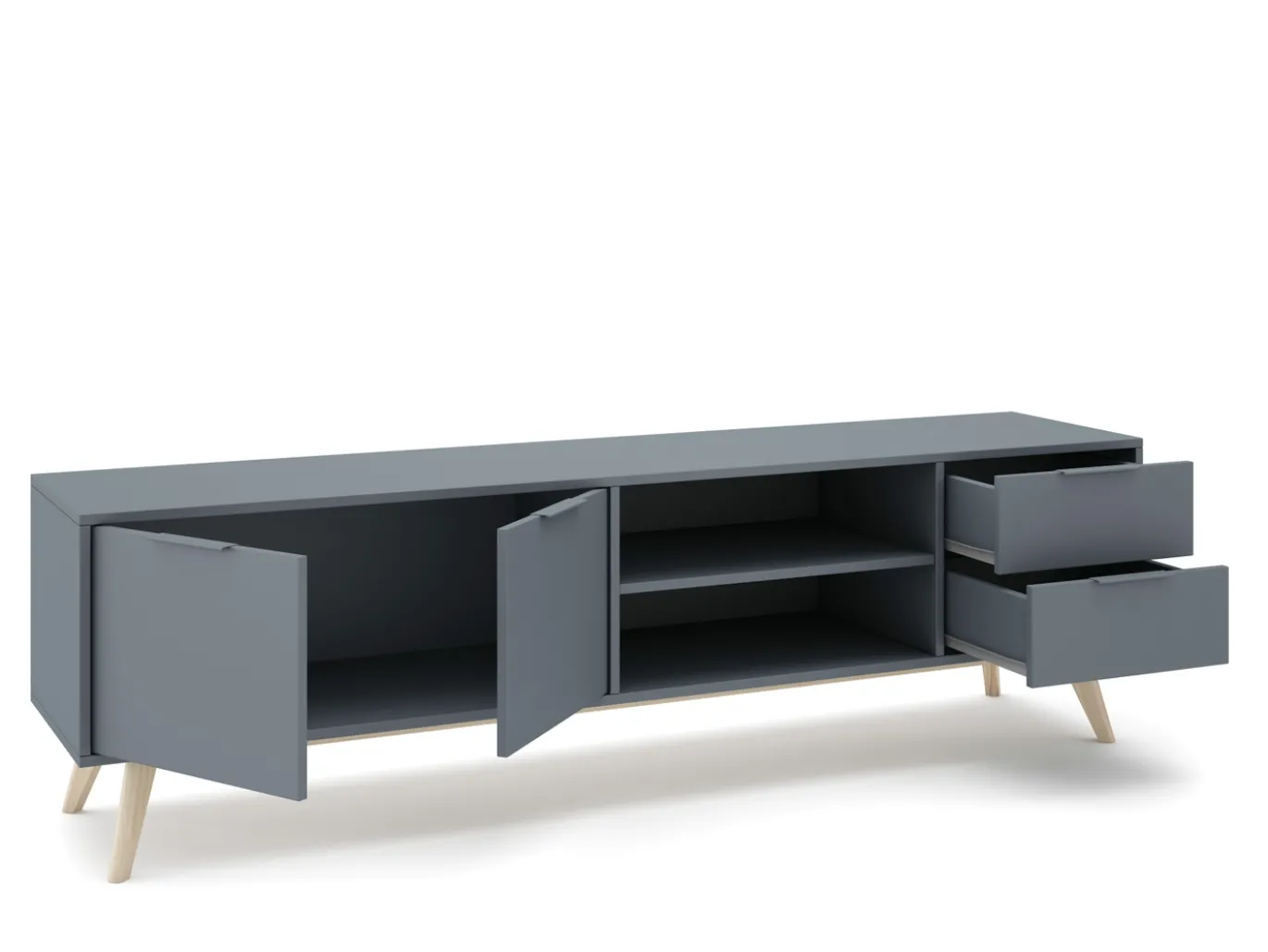 Tv-meubel Pisco 2d2L2v Khaki Groen/wit Wax - Giga Meubel