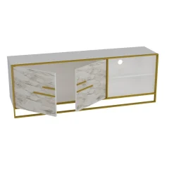 Tv-Meubel Polka Melamine Goud Wit
