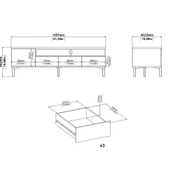 Tv-meubel Roomers Wit/Naturel - Giga Living
