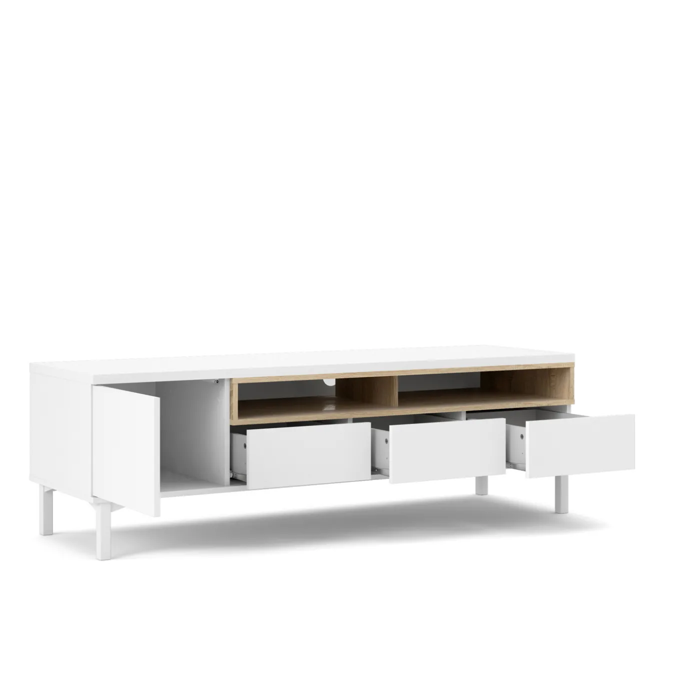 Tv-meubel Roomers Wit/Naturel - Giga Living