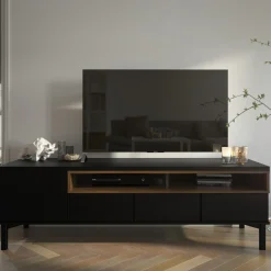 Tv-meubel Roomers Zwart Noten - Giga Living
