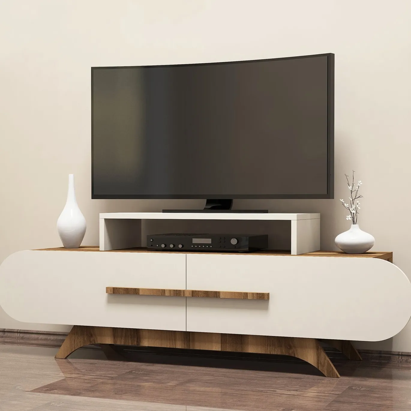 Tv-meubel Rose Crème/Walnoot 145cm