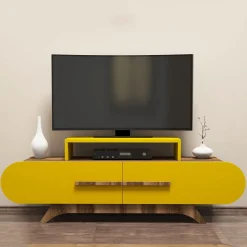 Tv-meubel Rose Geel/Walnoot 145cm
