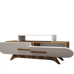 Tv-Meubel Rose Melamine Walnoot Wit