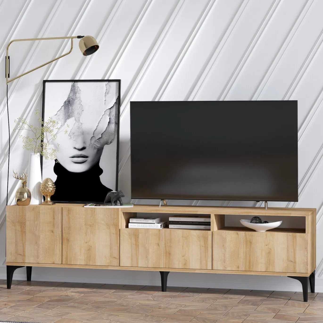 Tv-Meubel Ross Melamine Eiken
