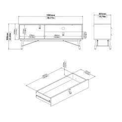 Tv-meubel Ry Noten Mat Zwart - Giga Living