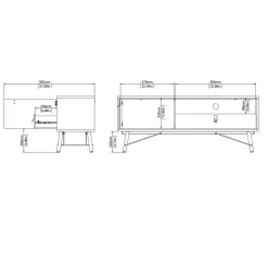 Tv-meubel Ry Noten Mat Zwart - Giga Living