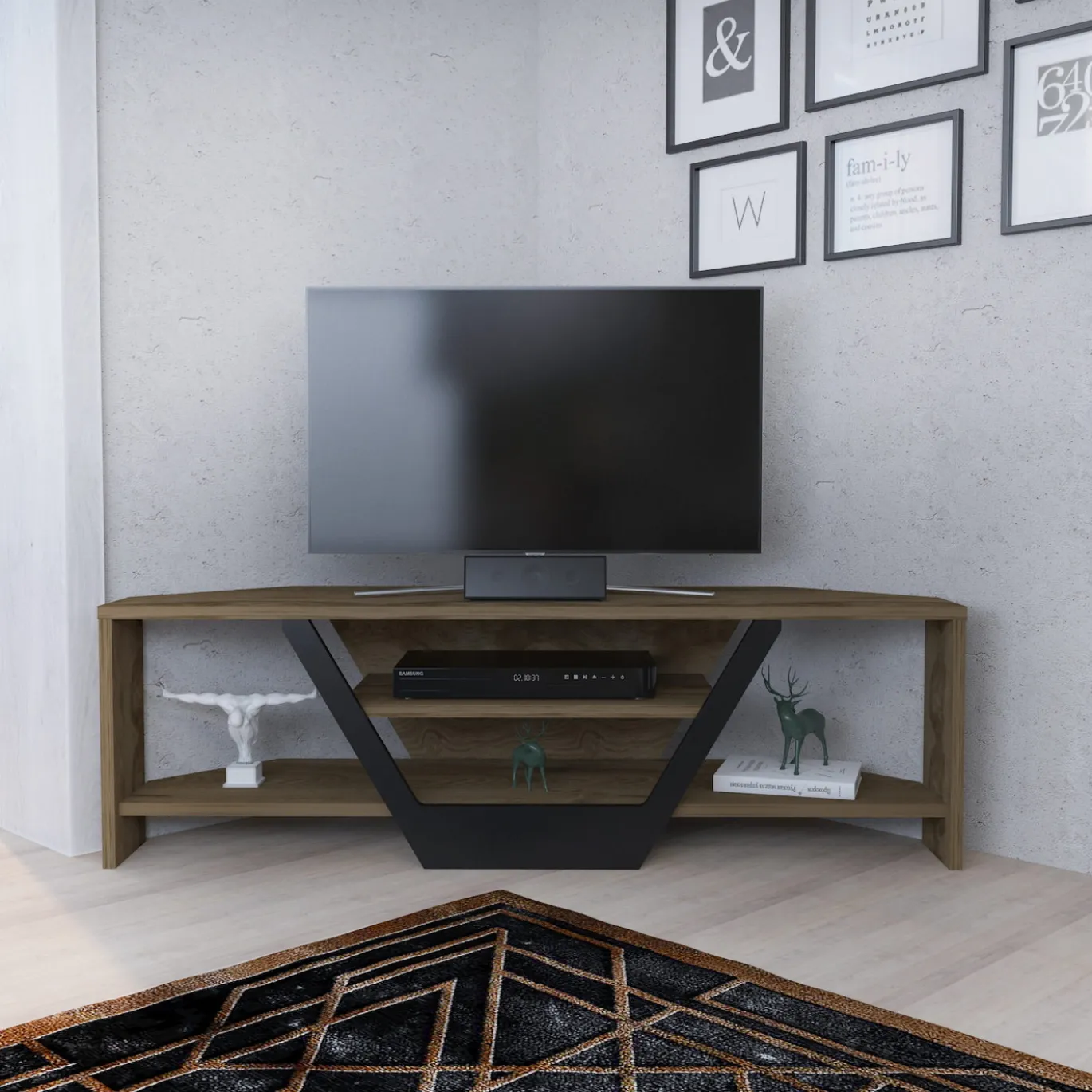Tv-meubel Sares Bruin/Zwart
