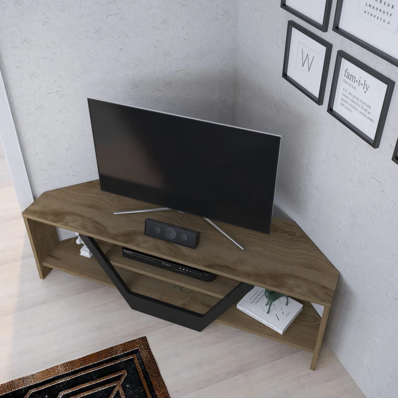 Tv-meubel Sares Bruin/Zwart