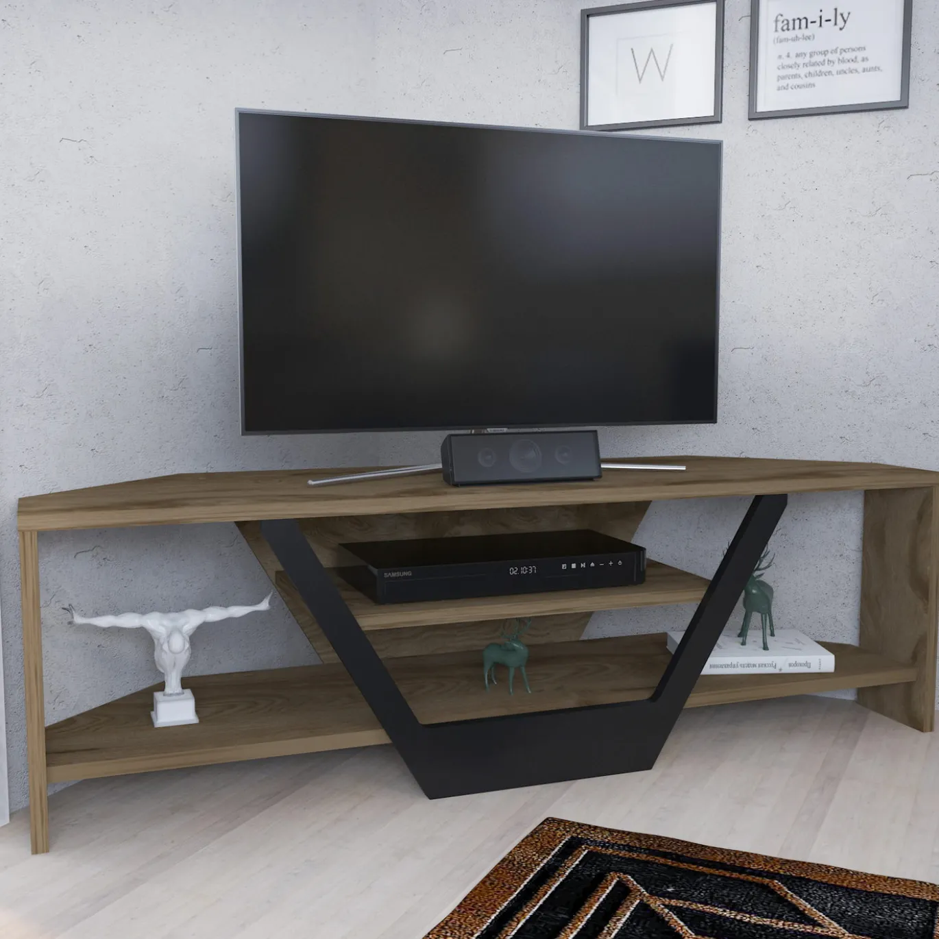Tv-meubel Sares Bruin/Zwart