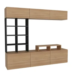 Tv-Meubel Sasa Melamine Teak Zwart