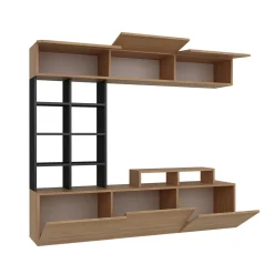 Tv-Meubel Sasa Melamine Teak Zwart