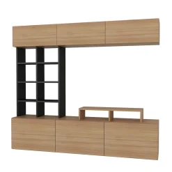 Tv-Meubel Sasa Melamine Teak Zwart