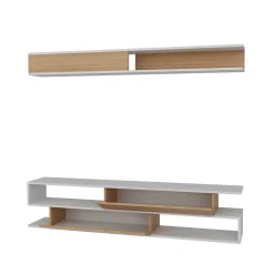 Tv-Meubel Sims Melamine Wit Teak