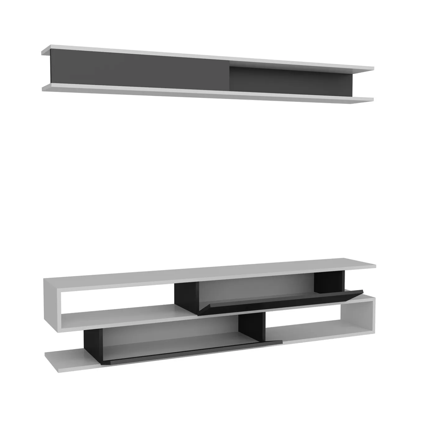 Tv-Meubel Sims Melamine Wit Zwart