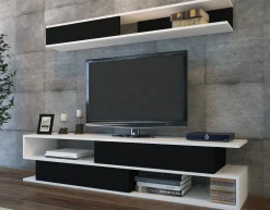Tv-Meubel Sims Melamine Wit Zwart