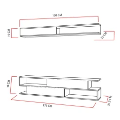 Tv-Meubel Sims Melamine Wit Zwart
