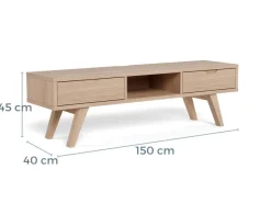Tv-meubel Stanford Eiken Wit 150cm - Giga Living