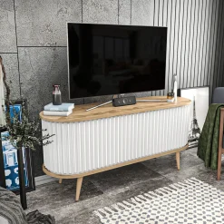 Tv-meubel Stor Wit/Naturel 140cm