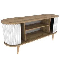 Tv-meubel Stor Wit/Naturel 140cm