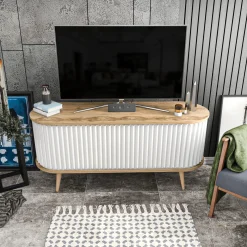 Tv-meubel Stor Wit/Naturel 140cm