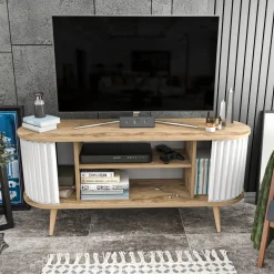 Tv-meubel Stor Wit/Naturel 140cm