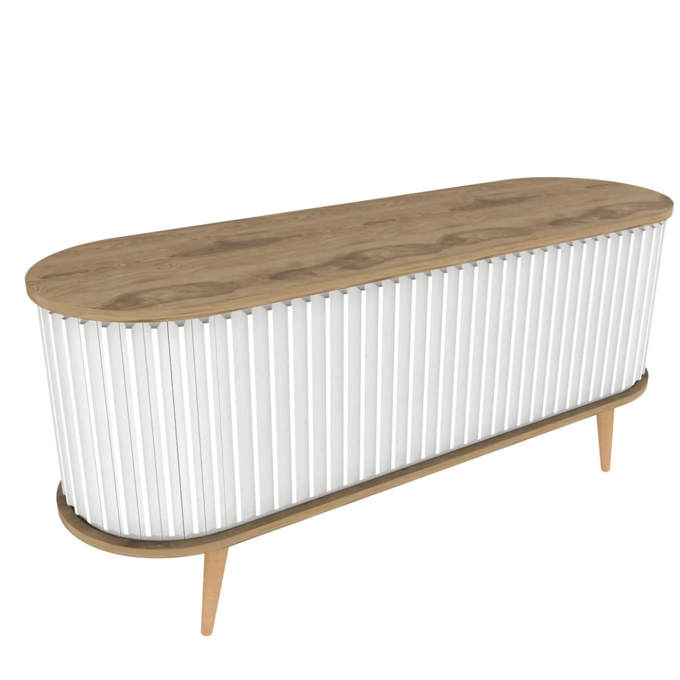 Tv-meubel Stor Wit/Naturel 140cm