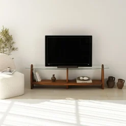 Tv-meubel Surf Glas/Bruin 160cm