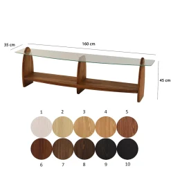 Tv-meubel Surf Glas/Bruin 160cm