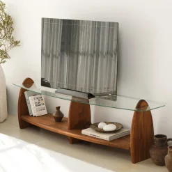 Tv-meubel Surf Glas/Bruin 160cm