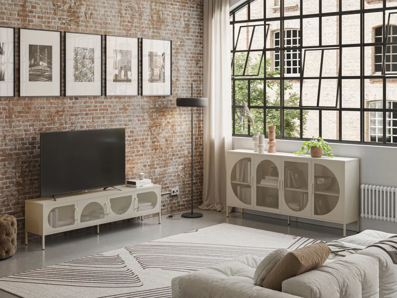 Tv-meubel Tayra 4d 180cm Crème - Giga Meubel