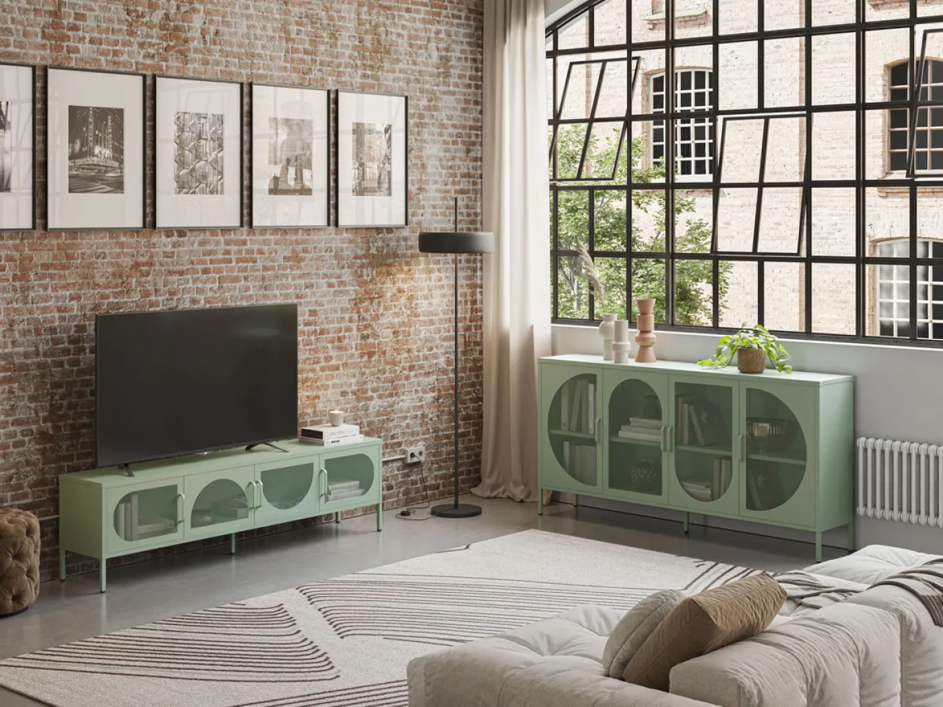 Tv-meubel Tayra 4d 180cm Mintgroen - Giga Meubel