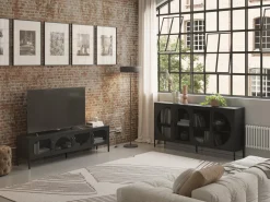 Tv-meubel Tayra 4d 180cm Zwart - Giga Meubel