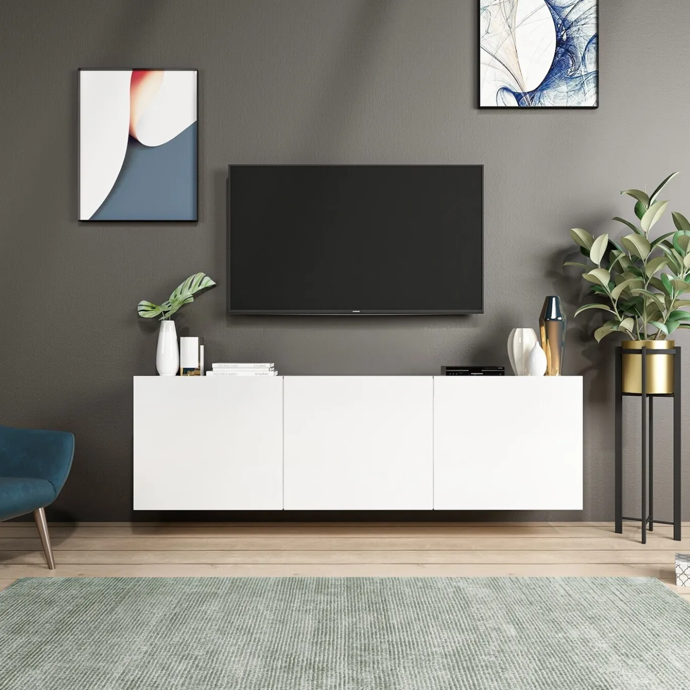 Tv-Meubel Tocoa Melamine Wit