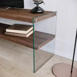 Tv-meubel Tokat Walnoot/Glas