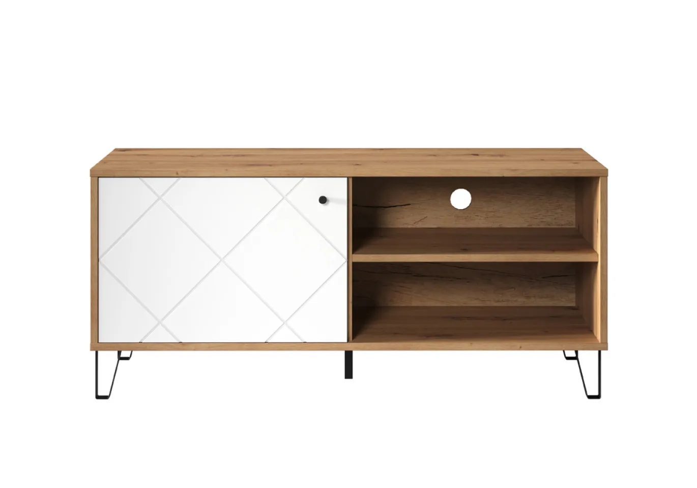 Tv-meubel Touch Melamine Naturel/Wit 123cm