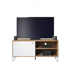 Tv-meubel Touch Melamine Naturel/Wit 123cm